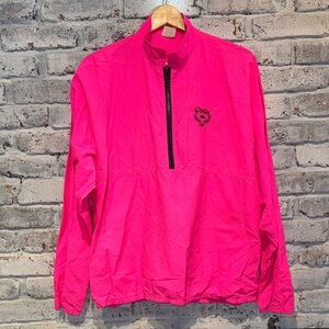 Vintage Roots Bright Pink Quarter Zip Windbreaker Jacket